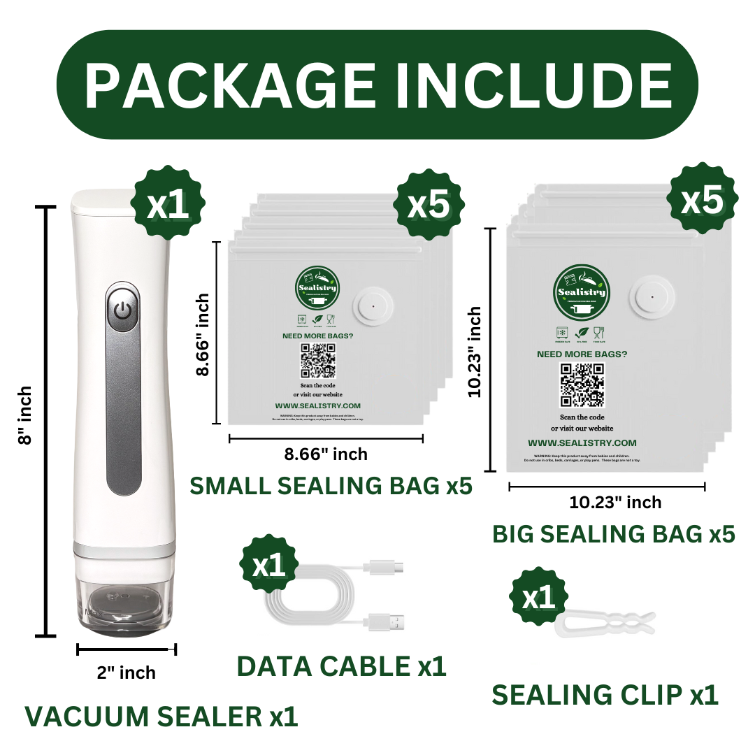Vacuum Sealer Set (Vacuum Sealer + 10 Bags)